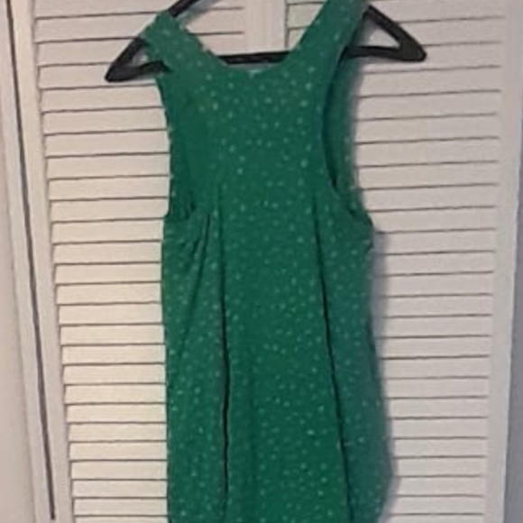Cats by Tsumori Chisato Dress Green Yellow sleeveless polka dots - Picture 4 of 5